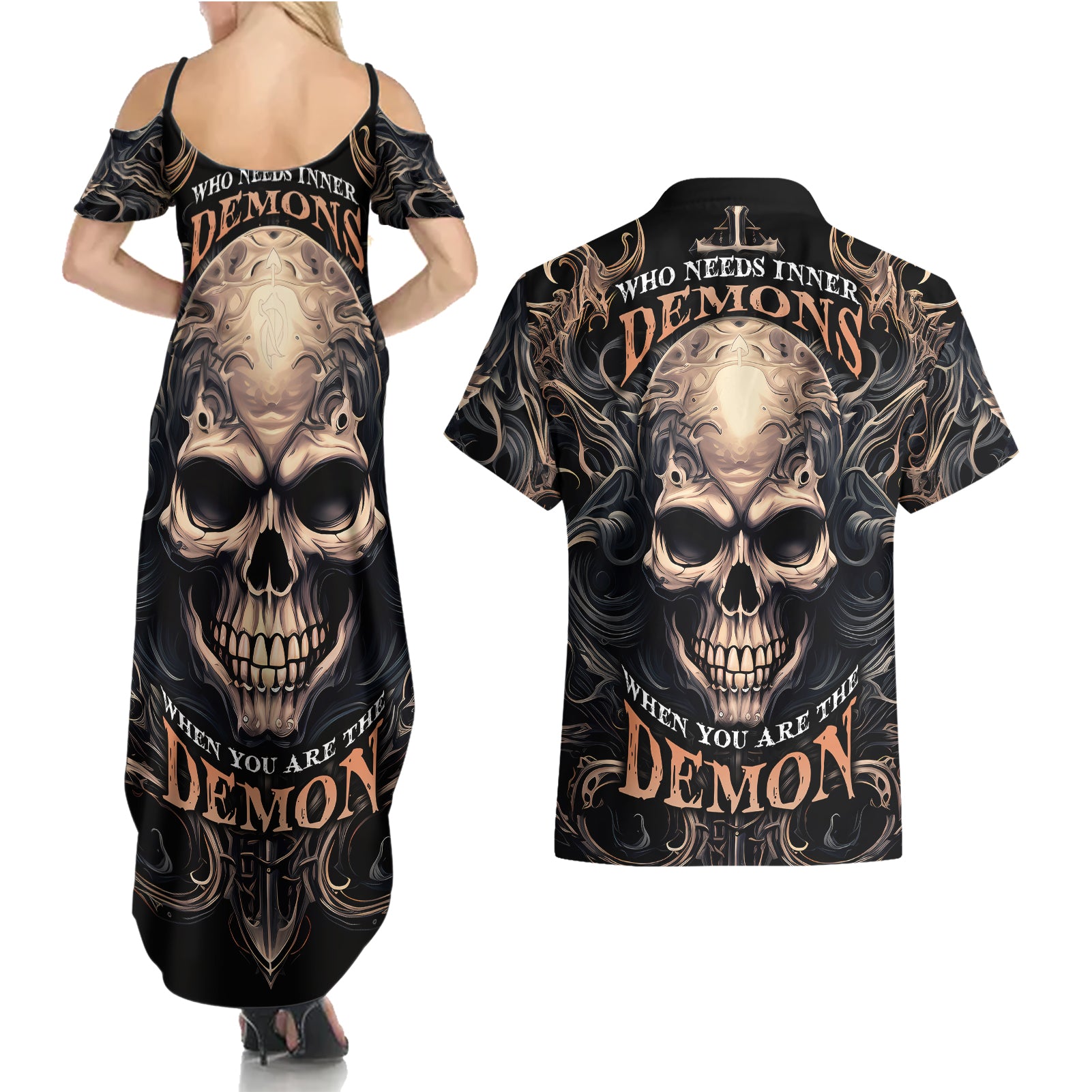 skull-fantasy-couples-matching-summer-maxi-dress-and-hawaiian-shirt-who-needs-inner-demons-when-you-are-the-demon