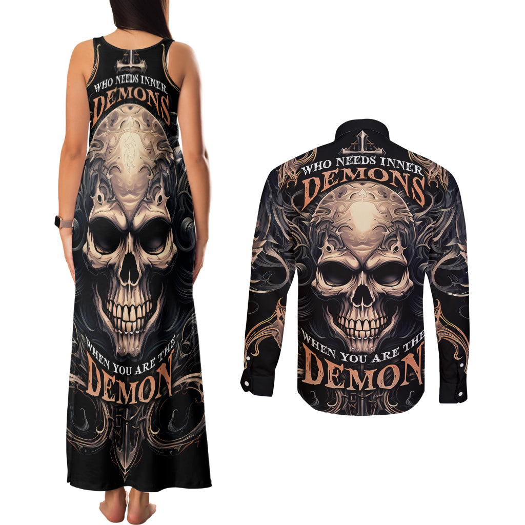 skull-fantasy-couples-matching-tank-maxi-dress-and-long-sleeve-button-shirts-who-needs-inner-demons-when-you-are-the-demon
