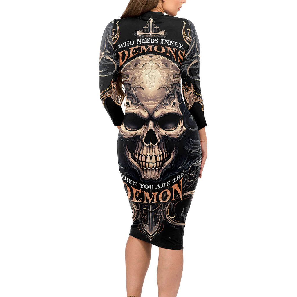 skull-fantasy-long-sleeve-bodycon-dress-who-needs-inner-demons-when-you-are-the-demon