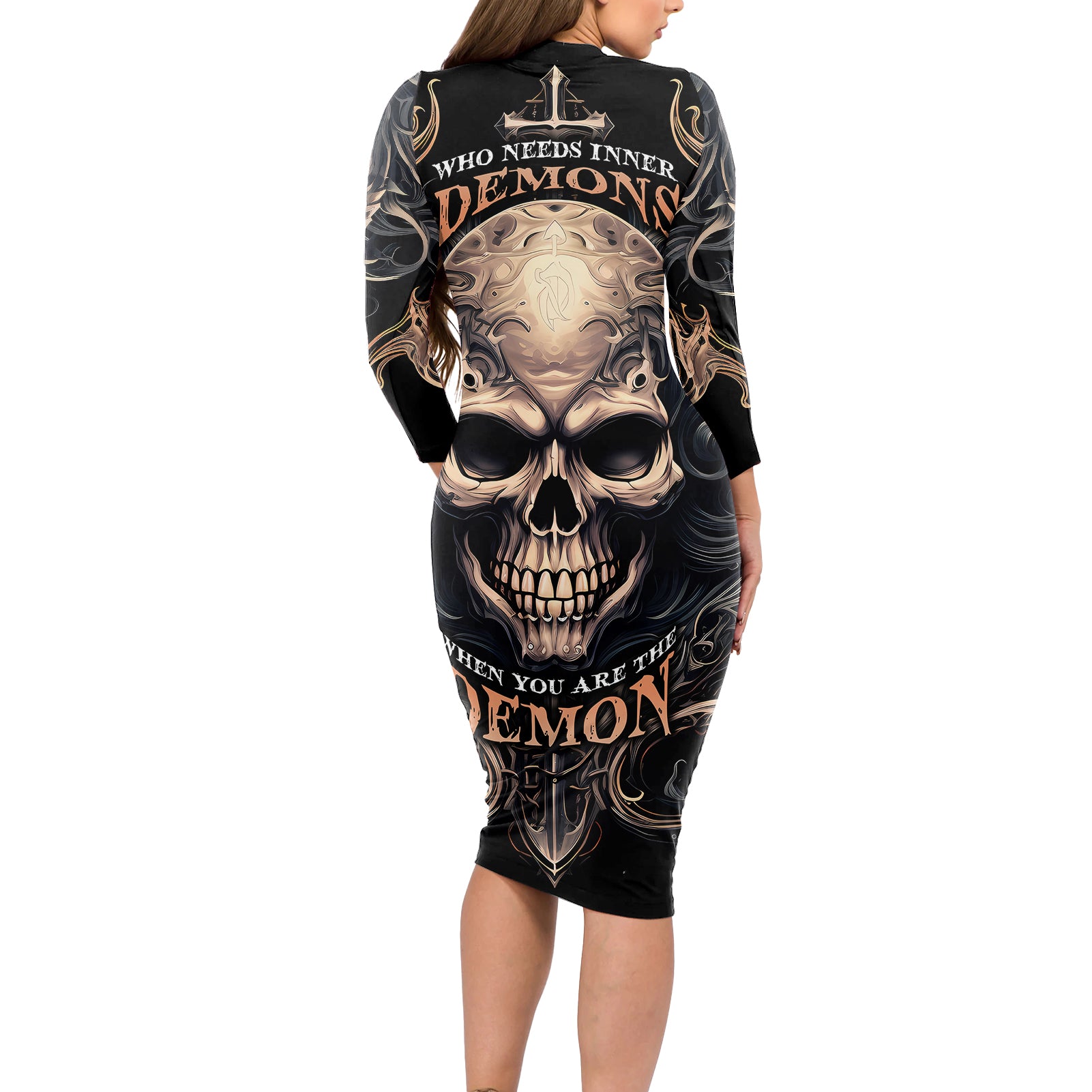 skull-fantasy-long-sleeve-bodycon-dress-who-needs-inner-demons-when-you-are-the-demon