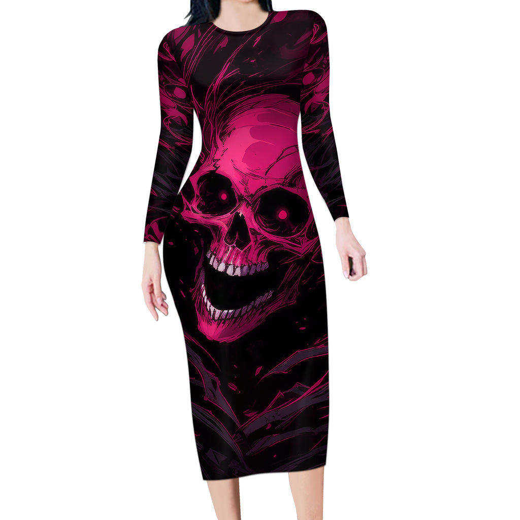 death-skull-long-sleeve-bodycon-dress-im-scary-enough-without-a-costume