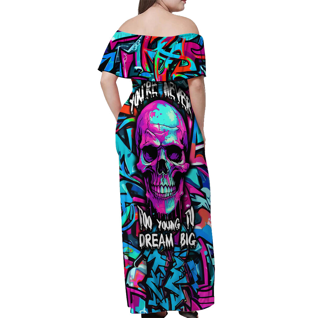 skull-grafity-off-shoulder-maxi-dress-you-are-never-too-young-to-dream-big