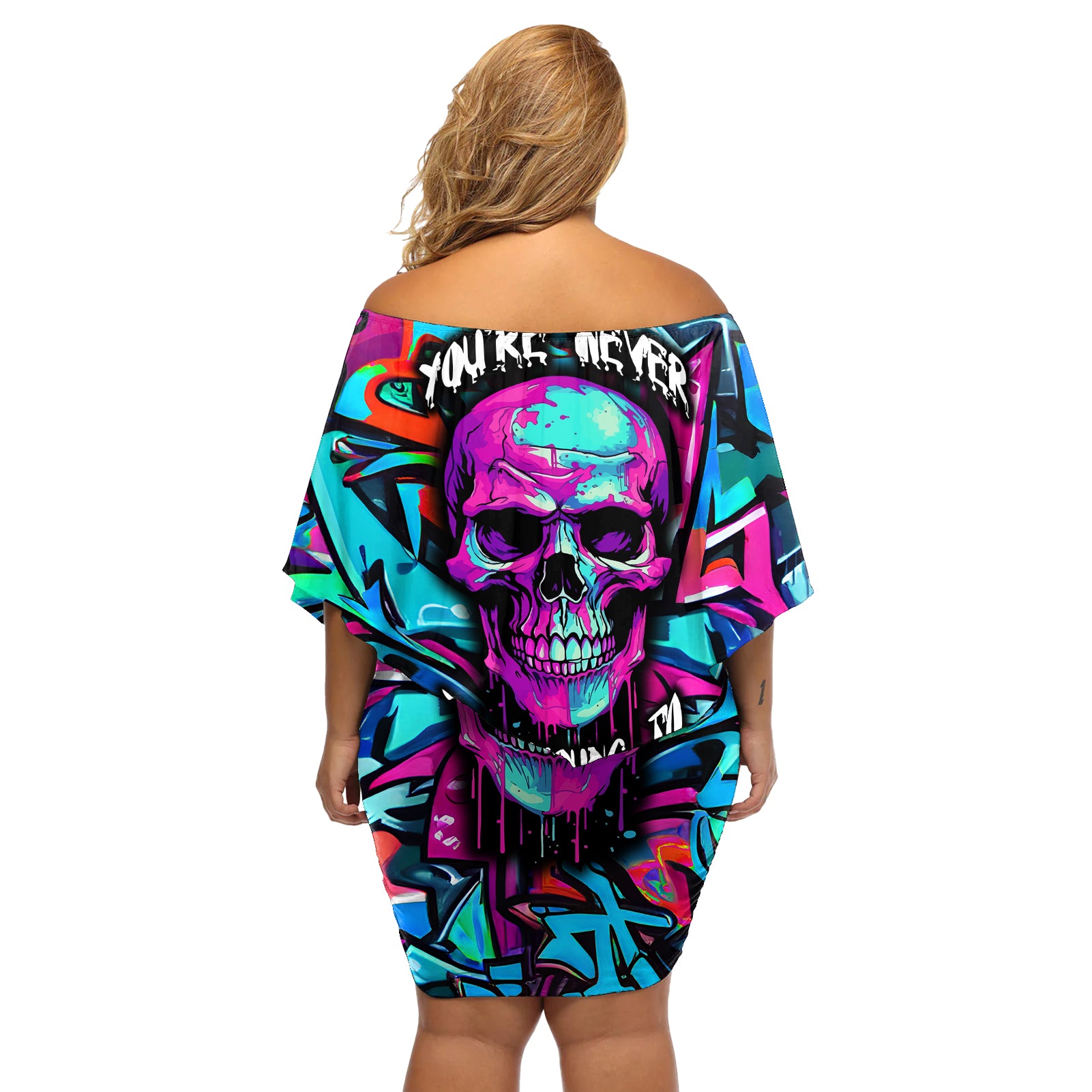 skull-grafity-off-shoulder-short-dress-you-are-never-too-young-to-dream-big