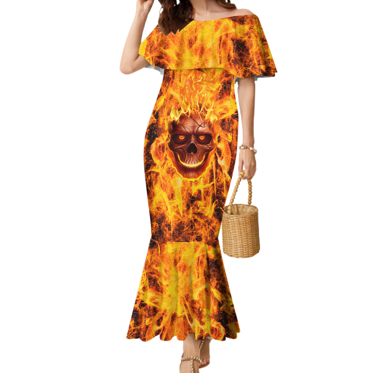 three-skulls-flaming-mermaid-dress-high-on-fire