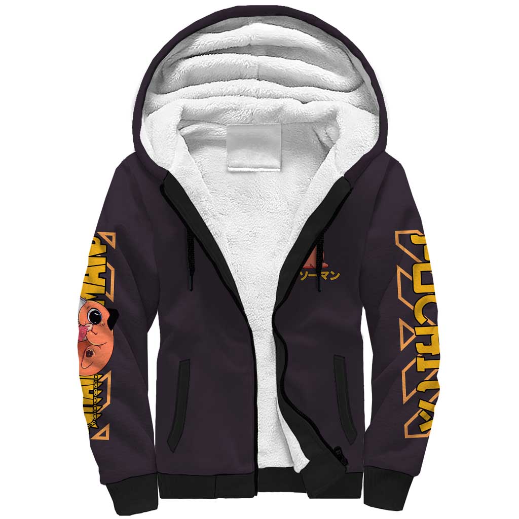 Pochita Chainsaw Man Sherpa Hoodie Anime Style