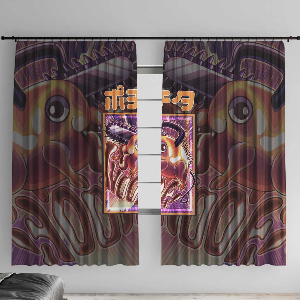 Pochita Chainsaw Man Window Curtain Anime Style