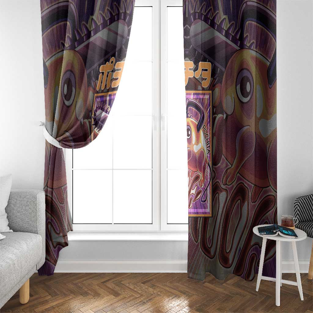Pochita Chainsaw Man Window Curtain Anime Style