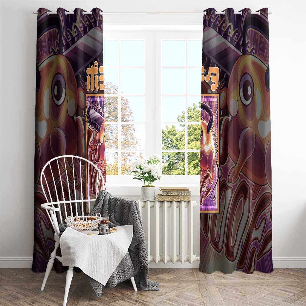 Pochita Chainsaw Man Window Curtain Anime Style