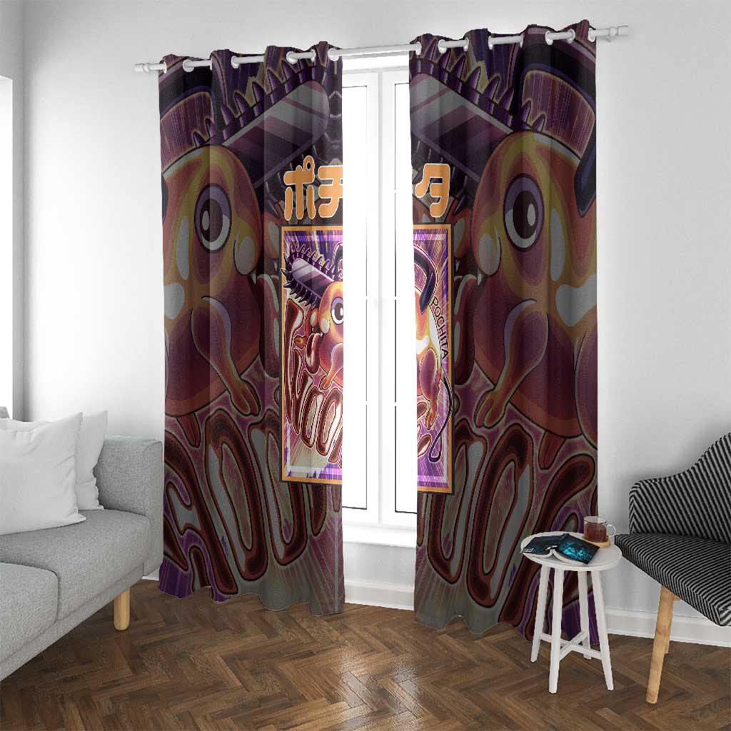 Pochita Chainsaw Man Window Curtain Anime Style