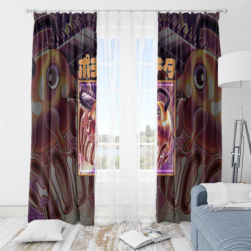 Pochita Chainsaw Man Window Curtain Anime Style