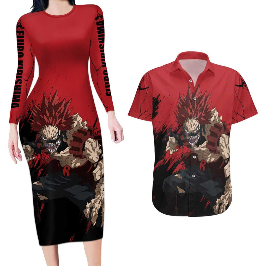 Eijiro Kirishima - My Hero Academia Couples Matching Long Sleeve Bodycon Dress and Hawaiian Shirt Japan Anime Style
