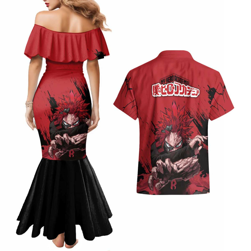 Eijiro Kirishima - My Hero Academia Couples Matching Mermaid Dress and Hawaiian Shirt Japan Anime Style