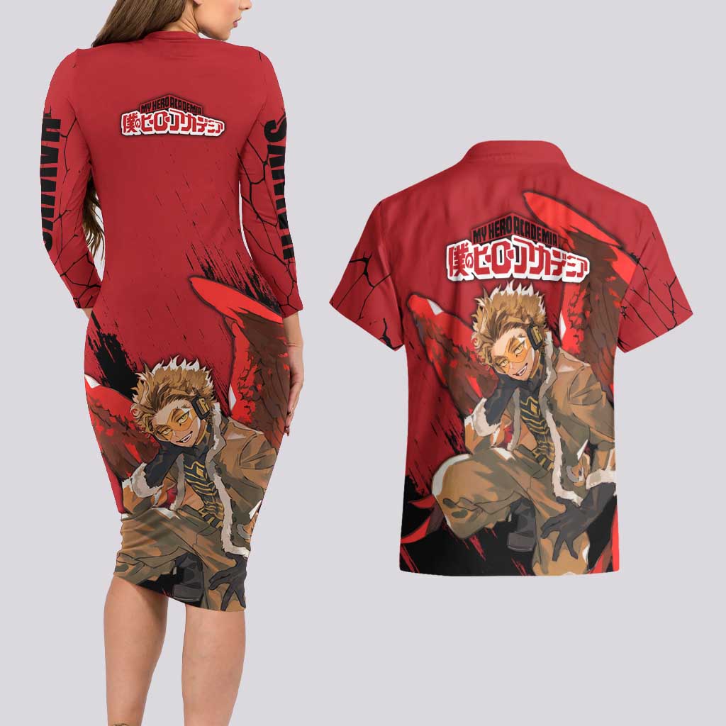 Hawks  - My Hero Academia Couples Matching Long Sleeve Bodycon Dress and Hawaiian Shirt Anime Style