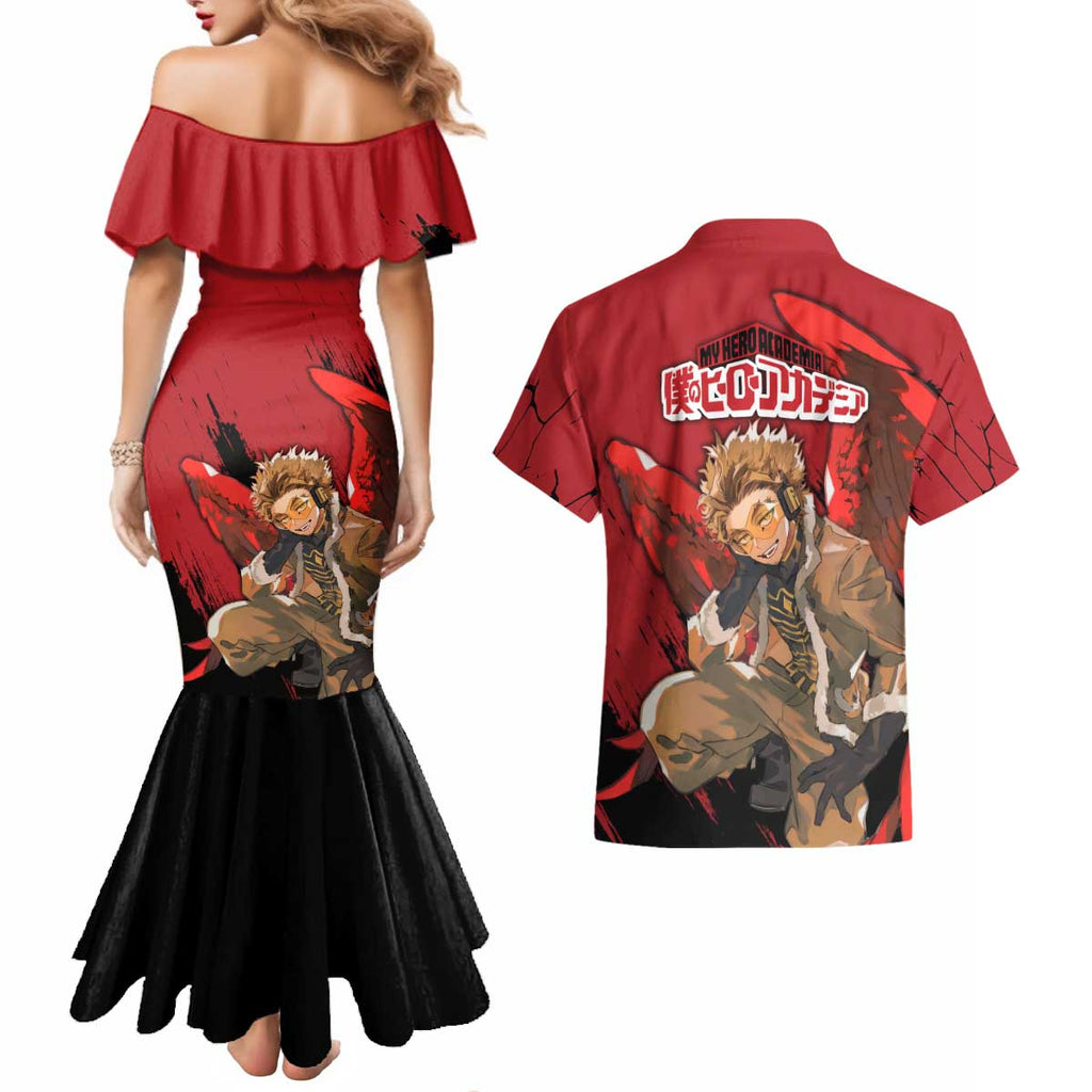Hawks  - My Hero Academia Couples Matching Mermaid Dress and Hawaiian Shirt Anime Style