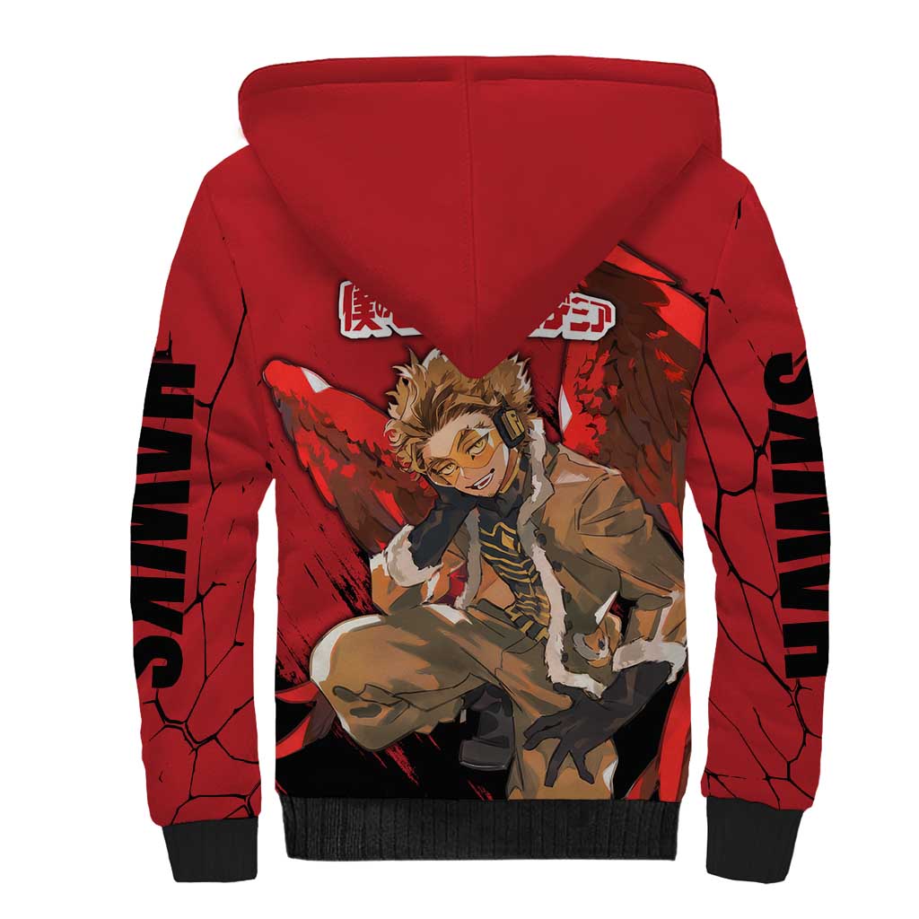 Hawks  - My Hero Academia Sherpa Hoodie Anime Style