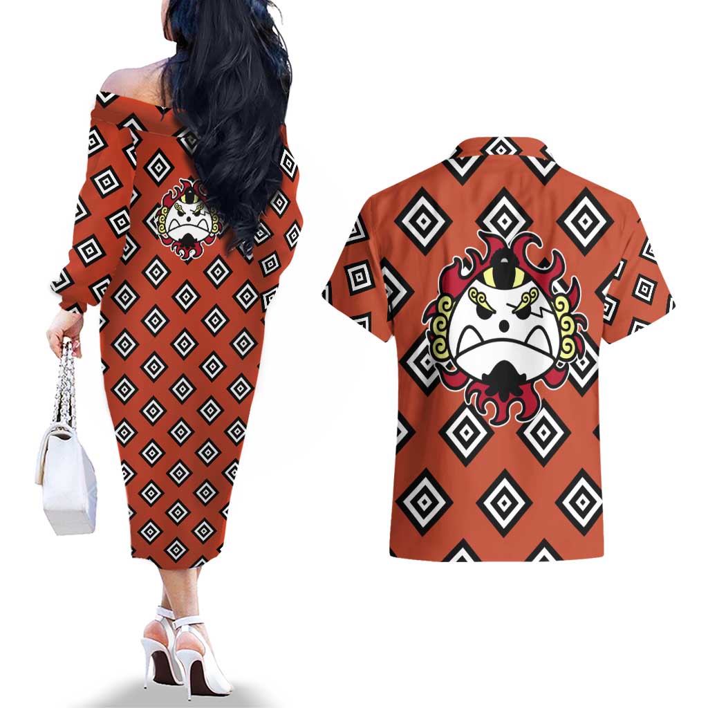Jinbei - One Piece Couples Matching Off The Shoulder Long Sleeve Dress and Hawaiian Shirt Anime Uniform Style