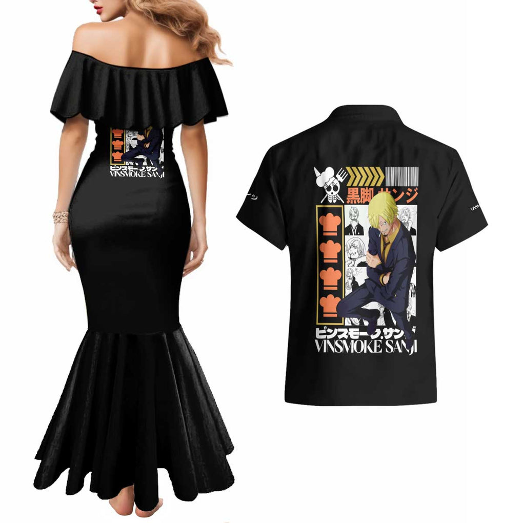Vinsmoke Sanji - Straw Hat Team - One Piece Couples Matching Mermaid Dress and Hawaiian Shirt Anime Style