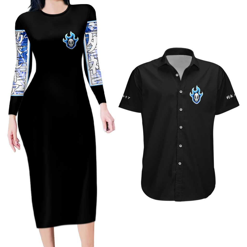 Rukia Kuchiki TYBWA Bleach Couples Matching Long Sleeve Bodycon Dress and Hawaiian Shirt Anime Style