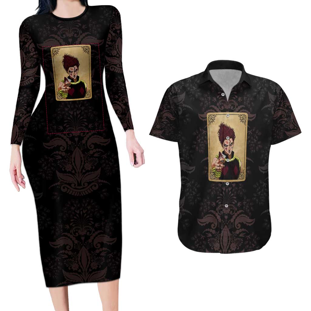 Hypnotic Eye Hisoka Hunter X Hunter Couples Matching Long Sleeve Bodycon Dress and Hawaiian Shirt Anime Style