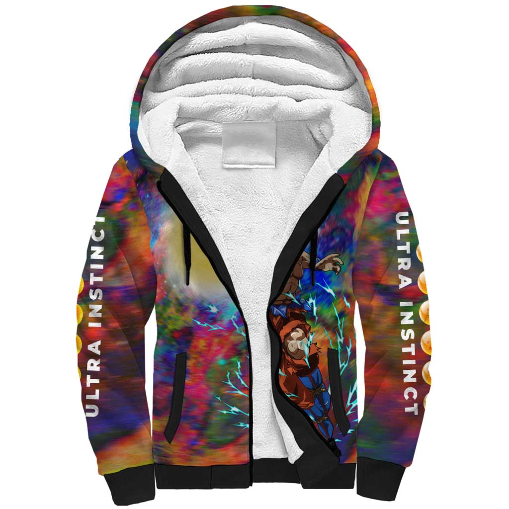 Trippy Ultra Instinct Goku Dragon Ball Z Sherpa Hoodie Anime Style