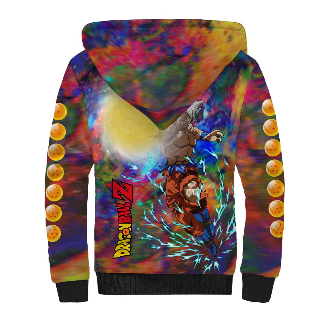 Trippy Ultra Instinct Goku Dragon Ball Z Sherpa Hoodie Anime Style