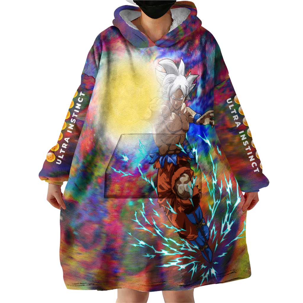 Trippy Ultra Instinct Goku Dragon Ball Z Wearable Blanket Hoodie Anime Style