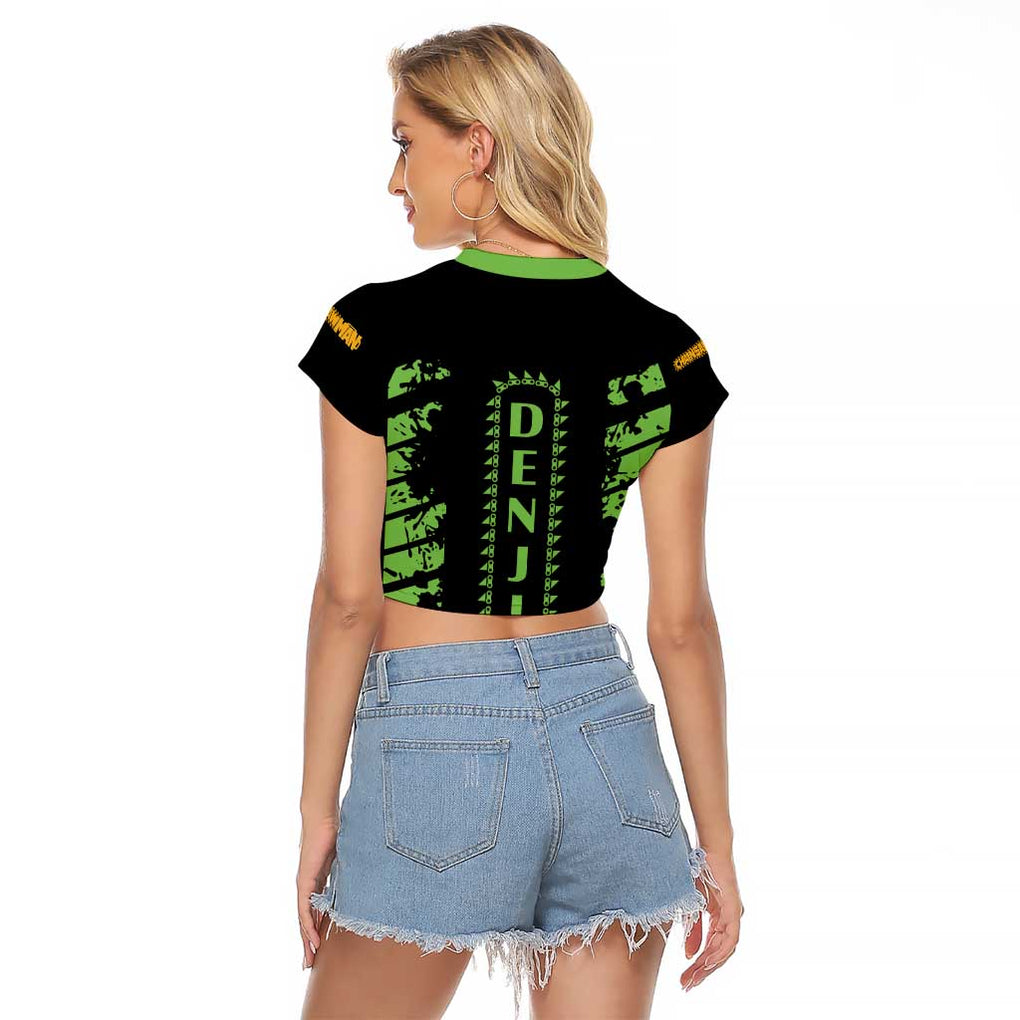 Denji Chainsaw Man Raglan Cropped T Shirt Anime Cyper Art Style