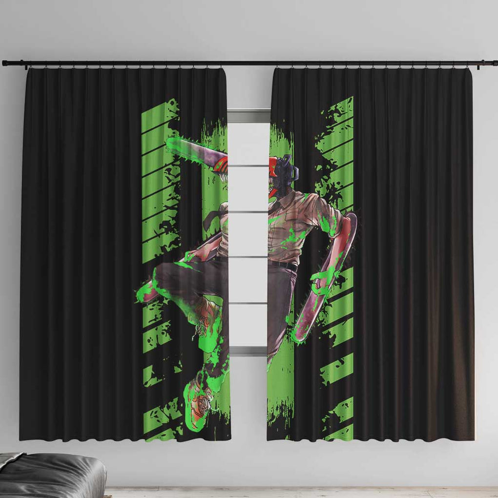 Denji Chainsaw Man Window Curtain Anime Cyper Art Style