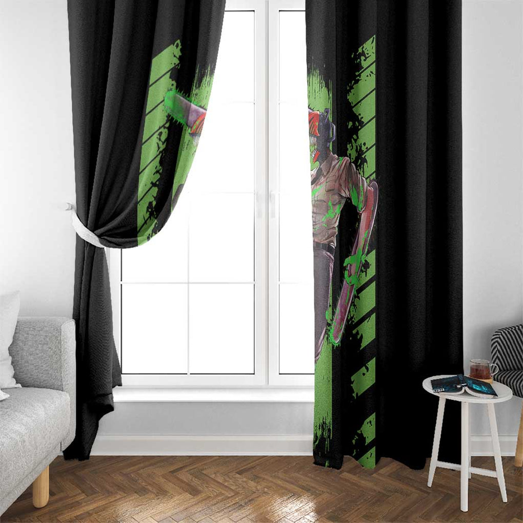 Denji Chainsaw Man Window Curtain Anime Cyper Art Style