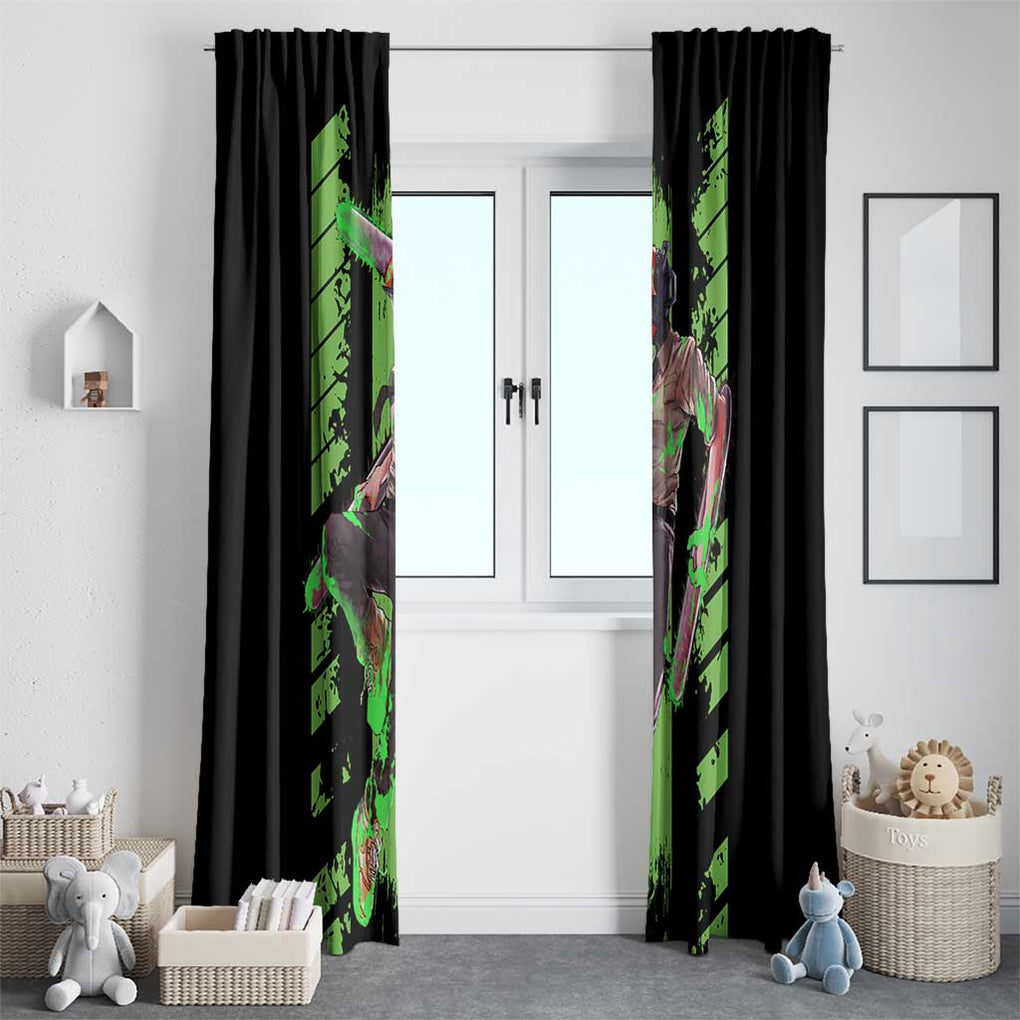 Denji Chainsaw Man Window Curtain Anime Cyper Art Style