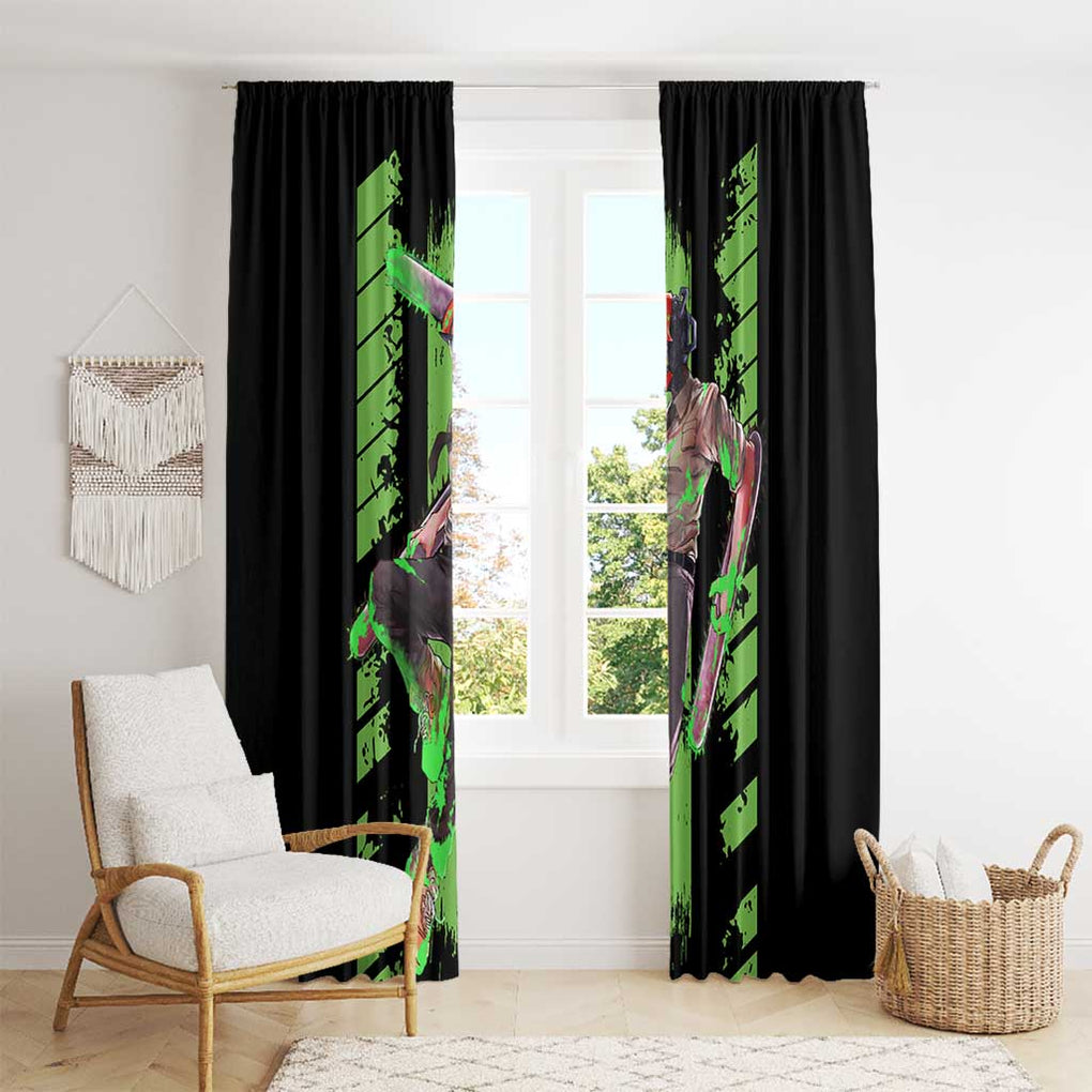 Denji Chainsaw Man Window Curtain Anime Cyper Art Style