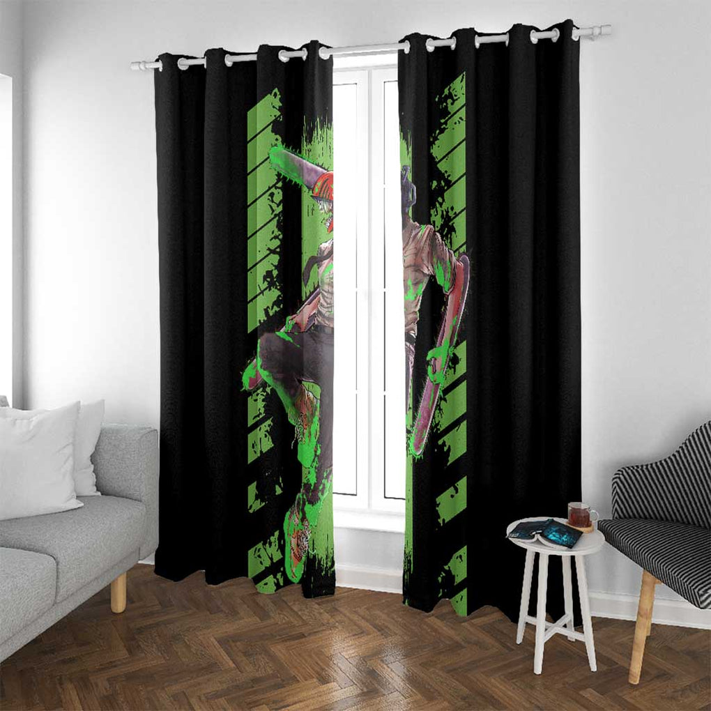 Denji Chainsaw Man Window Curtain Anime Cyper Art Style