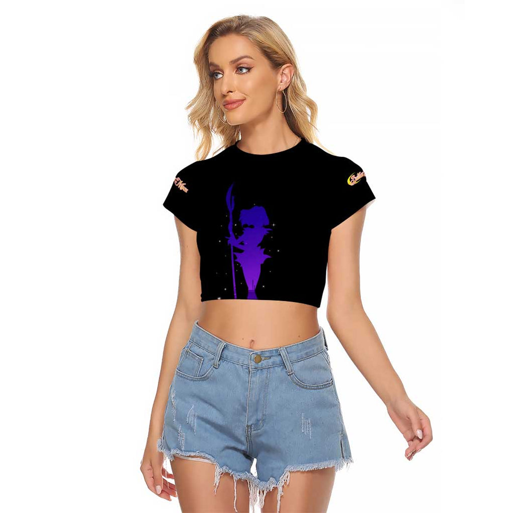 Saturn - Sailor Moon Raglan Cropped T Shirt Anime Style