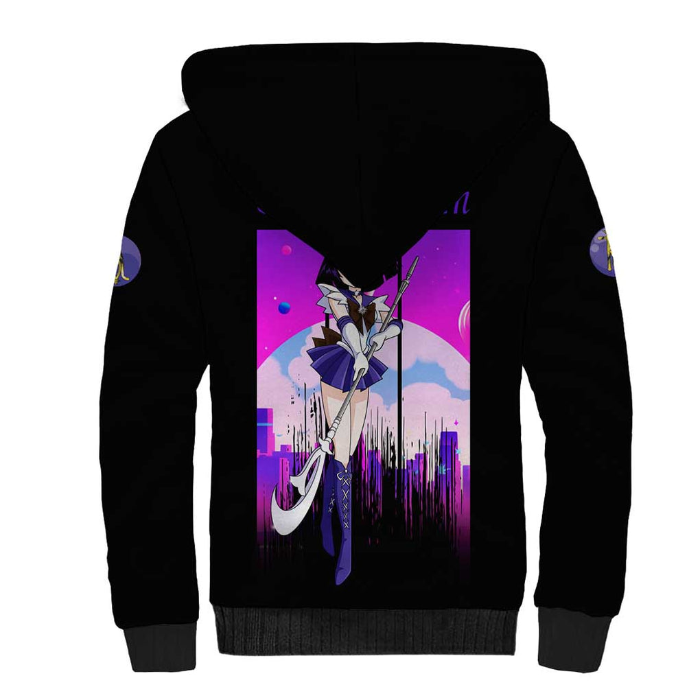 Saturn - Sailor Moon Sherpa Hoodie Anime Style