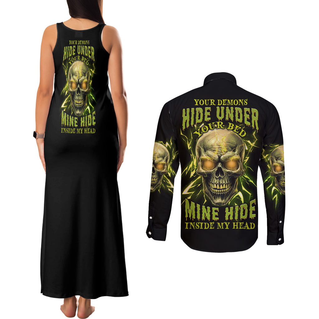 your-demons-hide-under-your-bed-couples-matching-tank-maxi-dress-and-long-sleeve-button-shirt