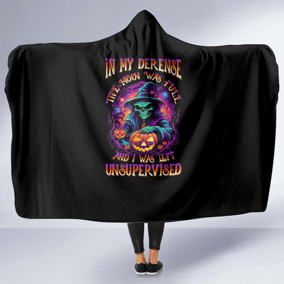 in-my-defense-i-was-left-unsupervised-halloween-hooded-blanket