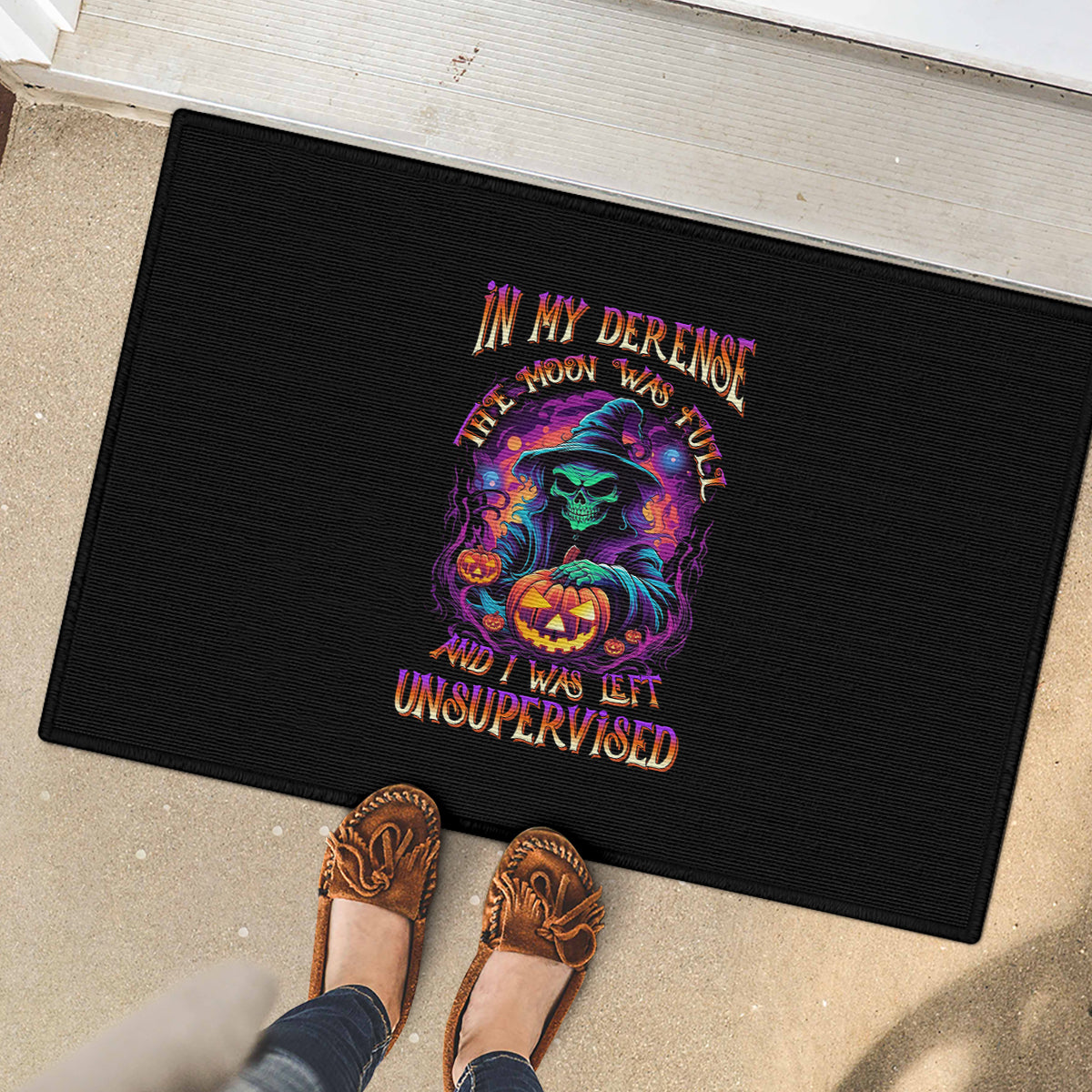 in-my-defense-i-was-left-unsupervised-halloween-rubber-doormat