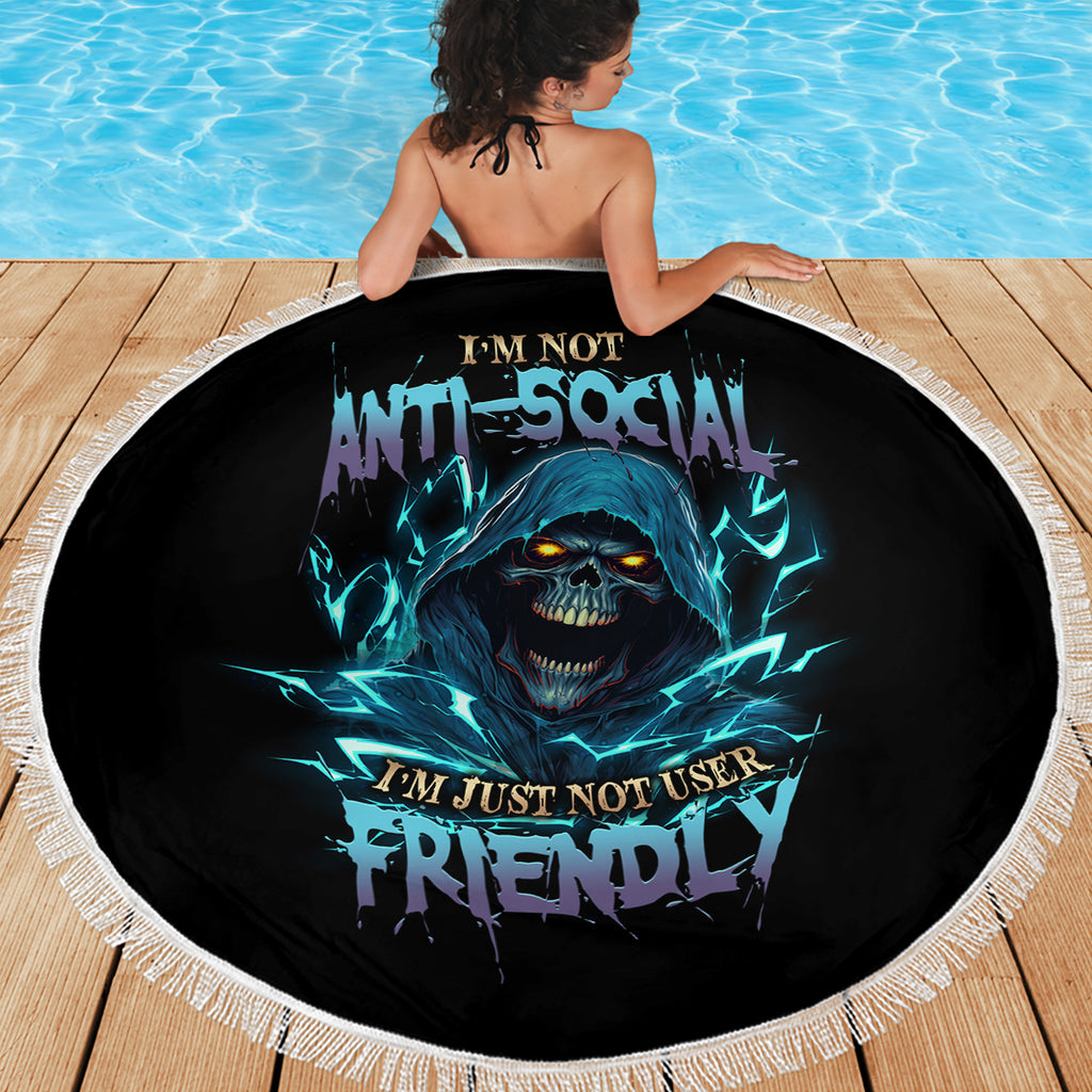 im-not-anti-social-mad-reaper-skull-beach-blanket