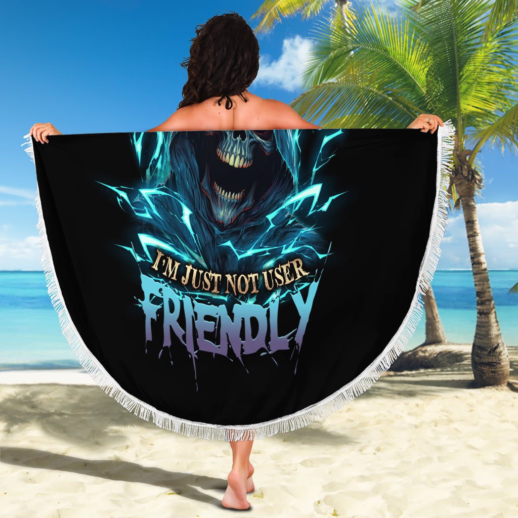 im-not-anti-social-mad-reaper-skull-beach-blanket