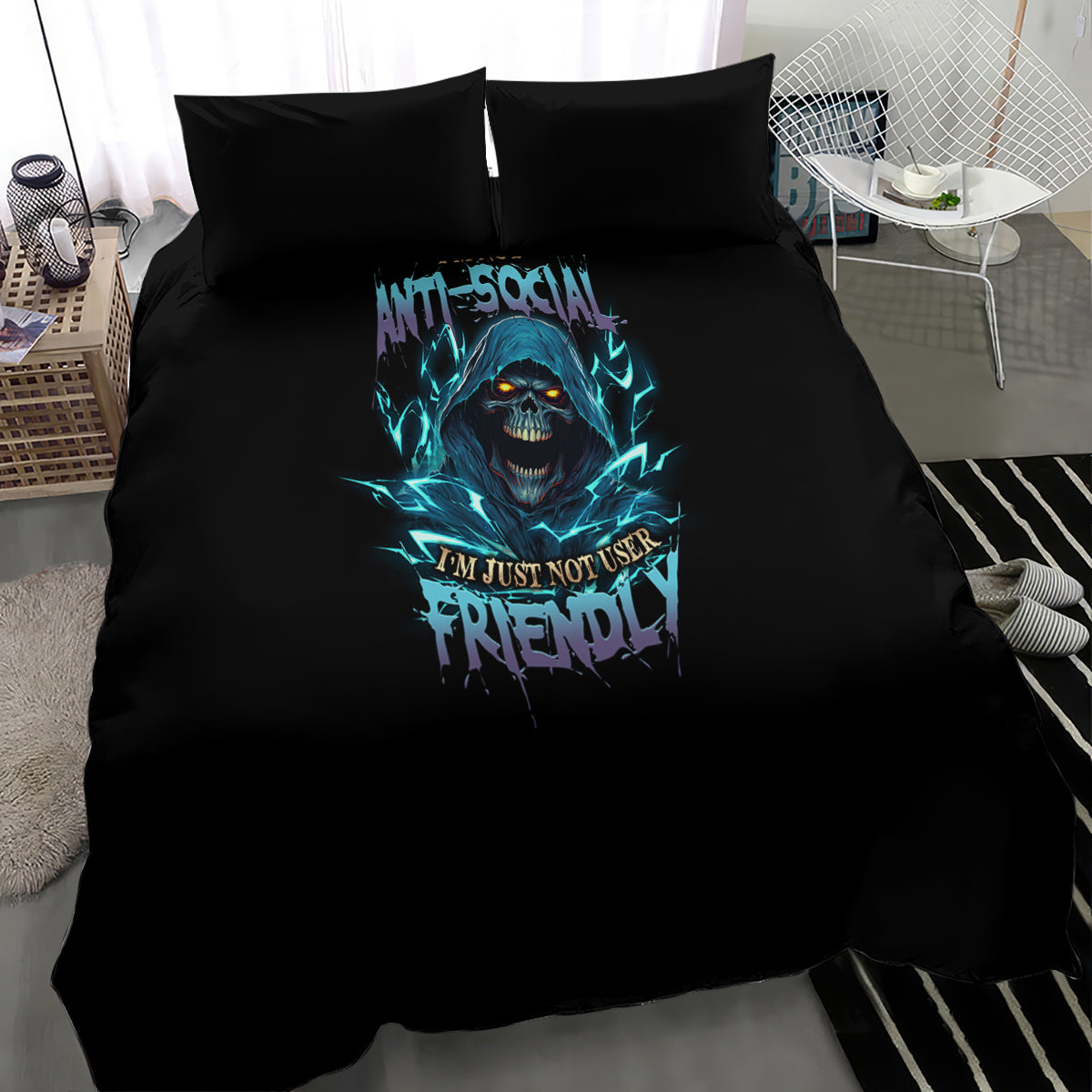 im-not-anti-social-mad-reaper-skull-bedding-set