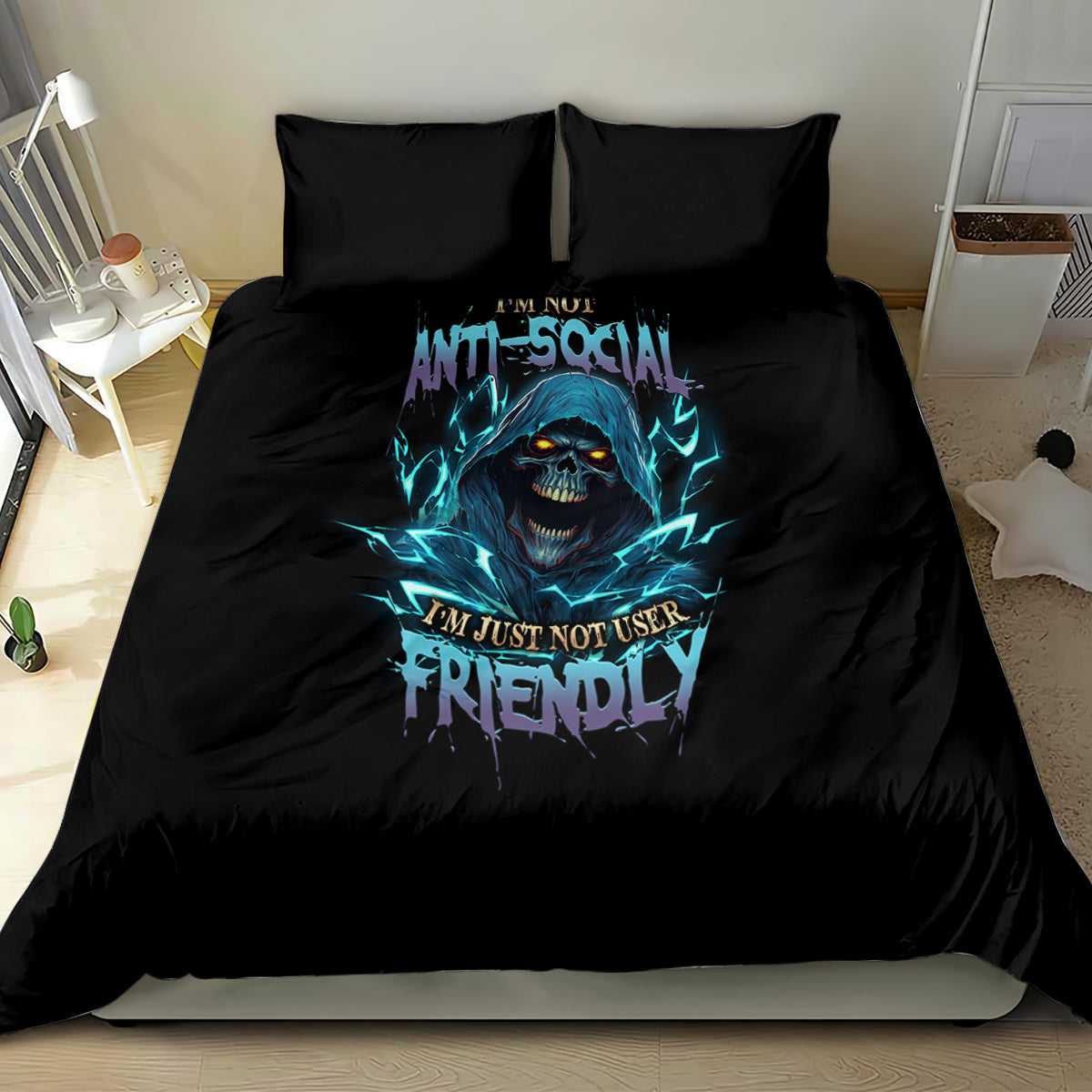 im-not-anti-social-mad-reaper-skull-bedding-set