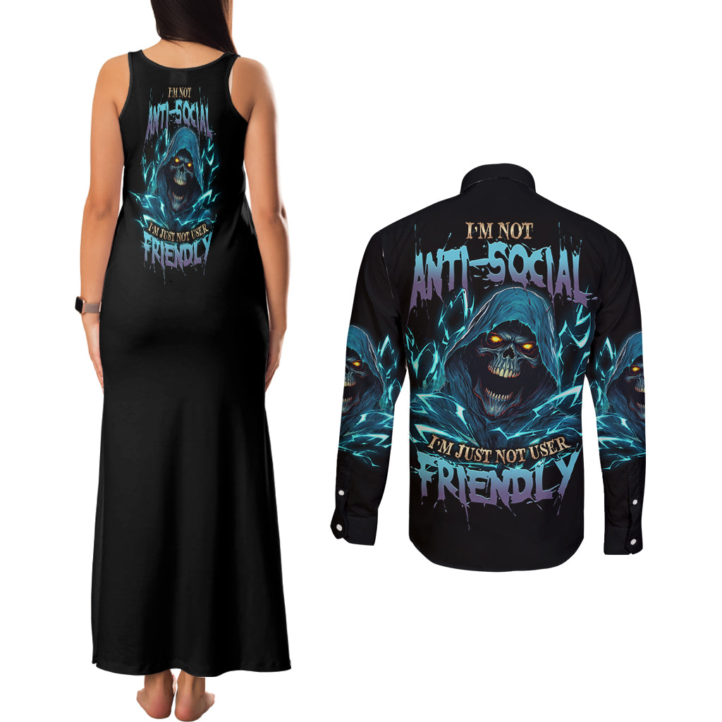 im-not-anti-social-mad-reaper-skull-couples-matching-tank-maxi-dress-and-long-sleeve-button-shirt