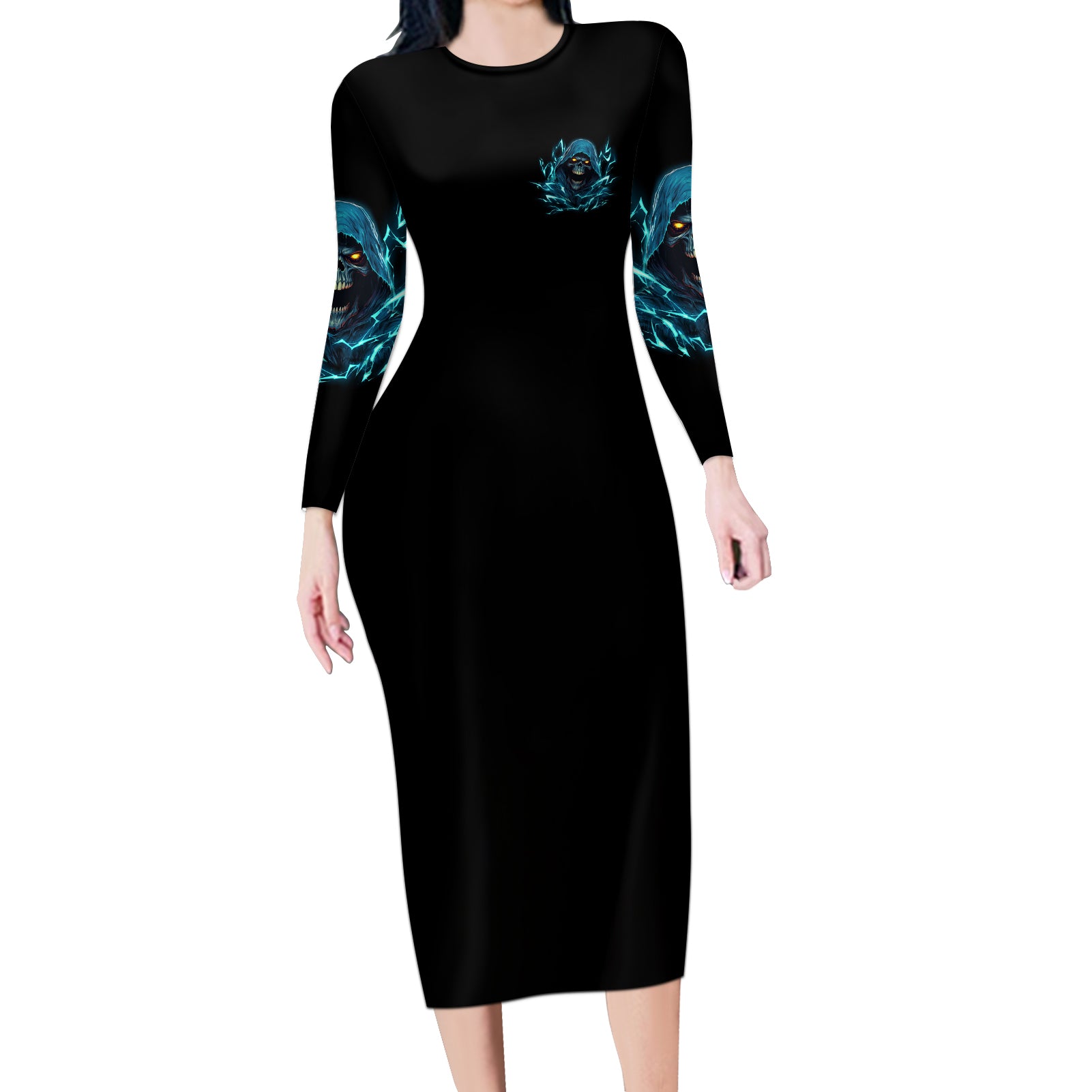 im-not-anti-social-mad-reaper-skull-long-sleeve-bodycon-dress