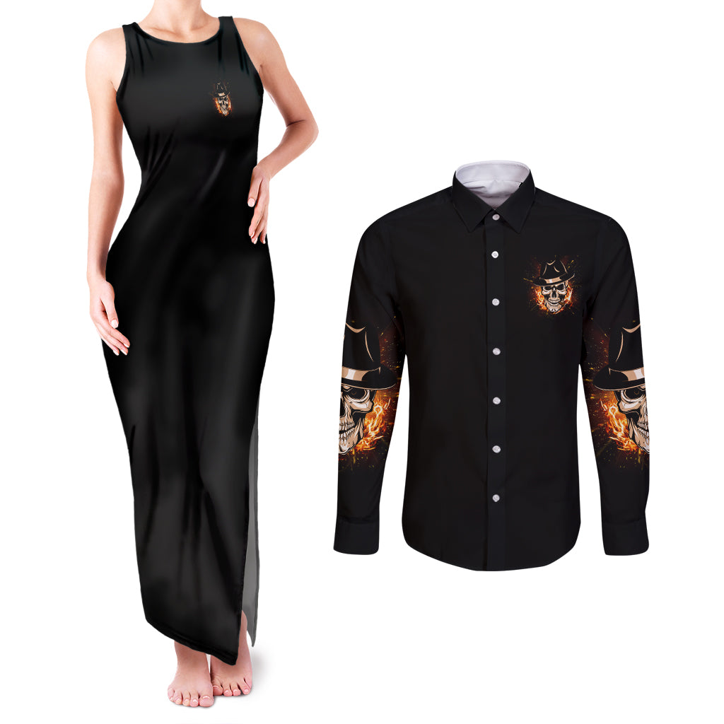 i-dont-pretend-to-be-something-im-not-couples-matching-tank-maxi-dress-and-long-sleeve-button-shirt