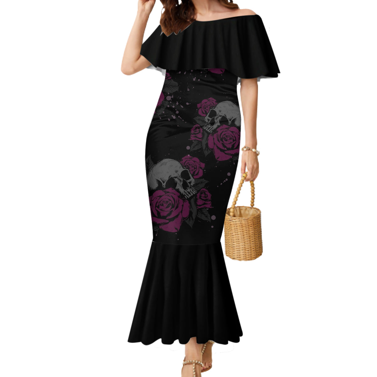 the-good-girl-in-me-got-tired-skull-rose-mermaid-dress