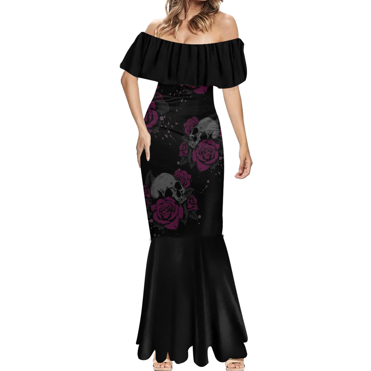 the-good-girl-in-me-got-tired-skull-rose-mermaid-dress