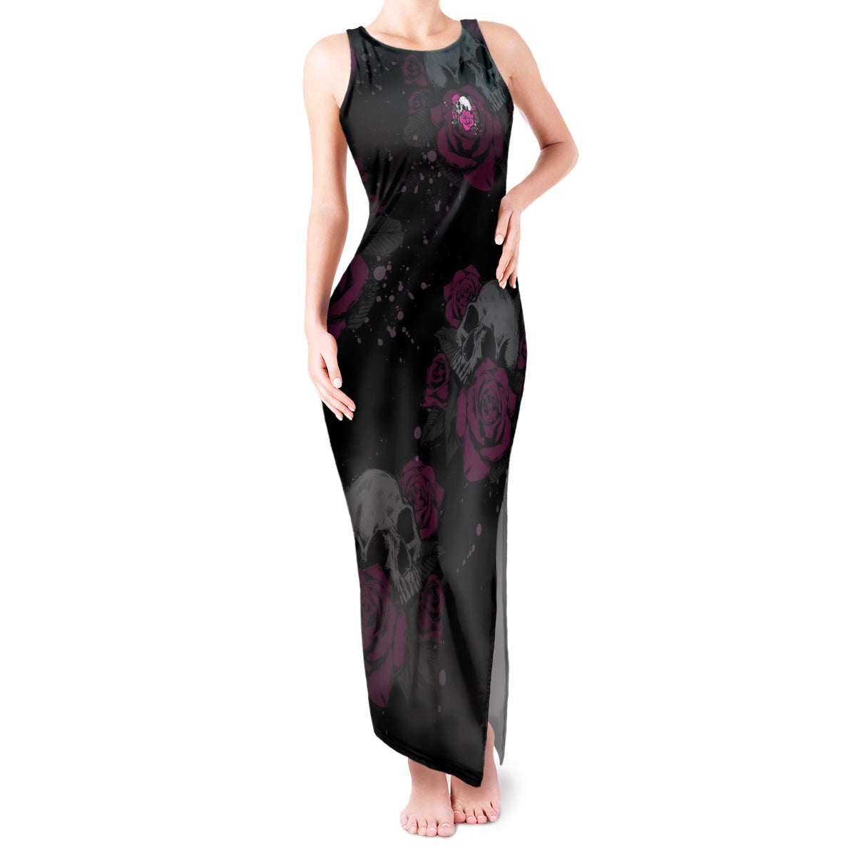 the-good-girl-in-me-got-tired-skull-rose-tank-maxi-dress