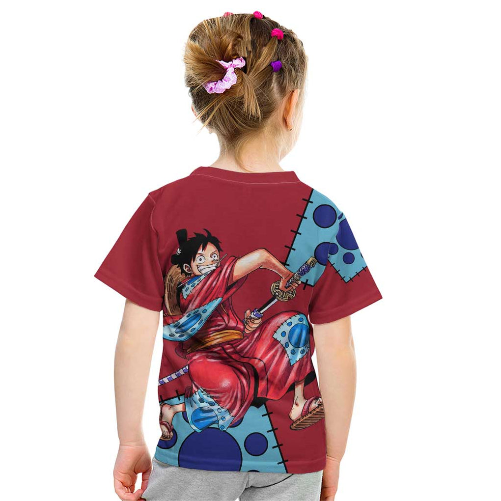 Luffy Wano - One Piece Kid T Shirt Anime Style