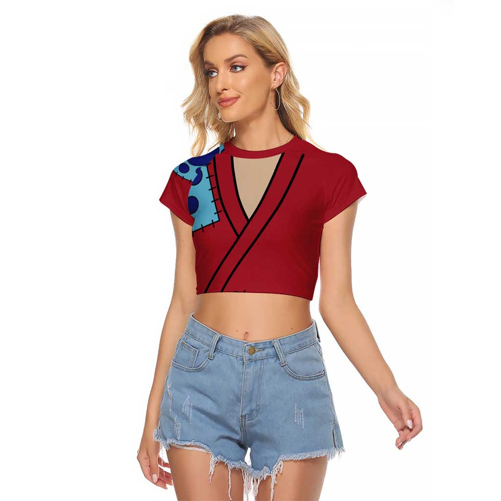 Luffy Wano - One Piece Raglan Cropped T Shirt Anime Style