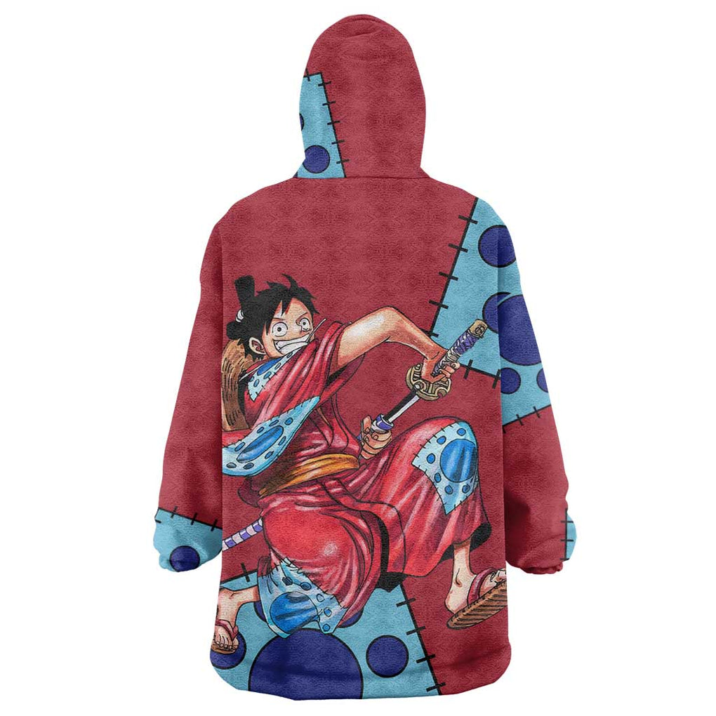 Luffy Wano - One Piece Wearable Blanket Hoodie Anime Style